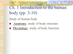 Ch. 1 Introduction to the human body (pp. 3-10)