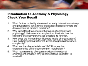 Introduction to Human Anatomy & Physiology