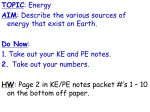 TOPIC: Energy AIM: What is energy?