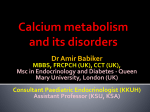 Calcium metabolism and its disorders