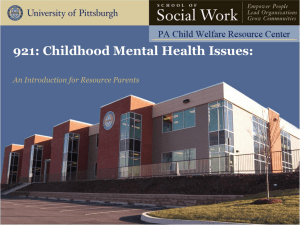 Childhood Mental Health Issues: An Introduction for Resource Parents