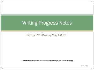 WAMFT Writing Progress Notes