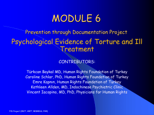 Module 6: Psychological Evidence of Torture and Ill Treatment