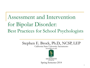 Spring 2014 Bipolar Disorder Lecture