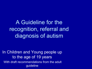 Issues for the Autism GDG