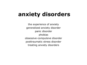 anxiety disorders - Psychology for you and me