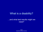 How do tests help us decide whether there is a disability?