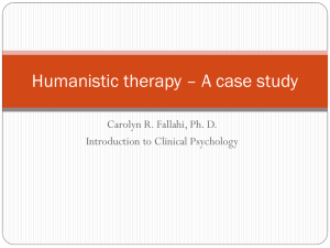 Humanistic therapy – A case study
