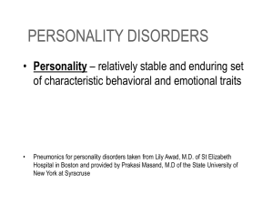 personality disorders - People Server at UNCW