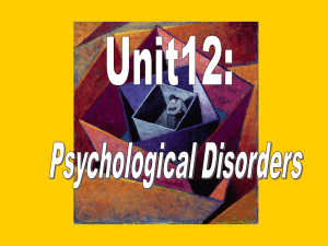 Unit 12 Psychiological Disorders