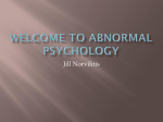 WELCOME TO Abnormal Psychology - Buffalo State College Faculty