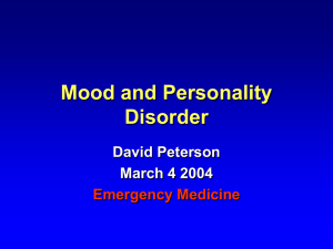 Affective and Personality Disorder