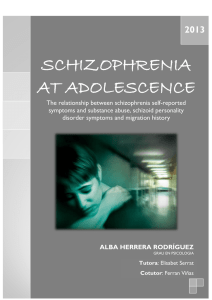 SCHIZOPHRENIA AT ADOLESCENCE 2013