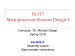 Microprocessors I - University of Massachusetts Lowell