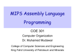 MIPS Assembly Language Programming