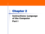 Chapter 2, Part I - MIPS Instructions