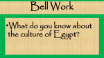 The Culture of Egypt - St. Patrick's Catholic School