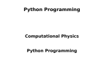 Python Programming Computational Physics
