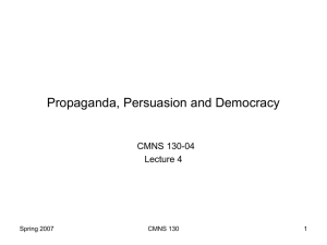 Propaganda, Persuasion and Democracy