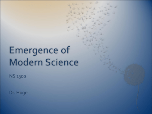 Emergence of Modern Science