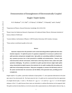 Demonstration of Entanglement of Electrostatically Coupled Singlet-Triplet Qubits M. D. Shulman