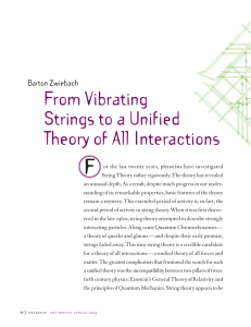 F From Vibrating Strings to a Unified Theory of All Interactions