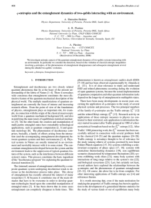 q -entropies and the entanglement dynamics of two-qubits interacting with an... 408 A. Hamadou-Ibrahim et al.