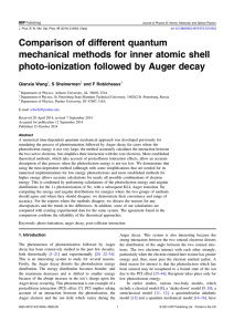 Comparison of different quantum mechanical methods for inner atomic shell