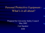 Personal Protective Equipment - What`s it all