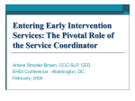 Entering Early Intervention Services