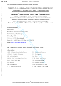 THE EFFECT OF COCHLEAR IMPLANTATION ON MUSIC PERCEPTION BY