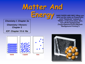 Matter and Energy