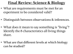 Final Review: Science & Biology