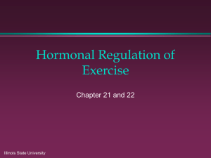 6. Hormonal Regulation of Exercise.