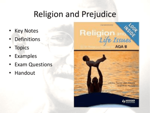 Religion and Prejudice Lecture Powerpoint