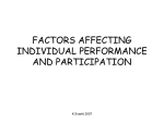 FACTORS AFFECTING INDIVIDUAL PERFORMANCE AND PARTICIPATION
