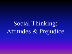 Social Thinking: Attitudes & Prejudice