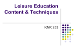 Leisure Education Content & Techniques