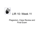 LIR 10: Week 11