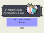 12th Grade Music Appreciation Class