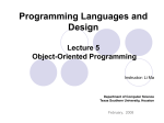 Object-Oriented Programming - Department Of Computer Science