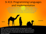 SI 413: Programming Languages and Implementation