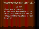 Reconstruction Era-1865-1877 - HelpUSFox