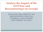 Analyze the impact of the Civil War and Reconstruction on Georgia