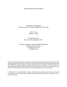 NBER WORKING PAPER SERIES COWARDS AND HEROES: Dora L. Costa
