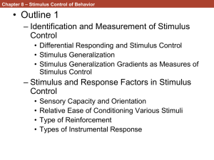 Chapter 8: Stimulus Control of Behavior