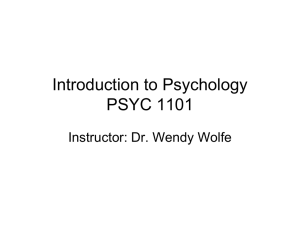 Introduction to Psychology PSYC 1101