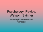 Psychology: Pavlov, Watson, Skinner