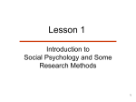 Lesson 1 - What is Social Psychology?