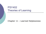 PSY402 Theories of Learning